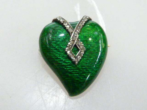 Early 20th Century enamel and diamond brooch