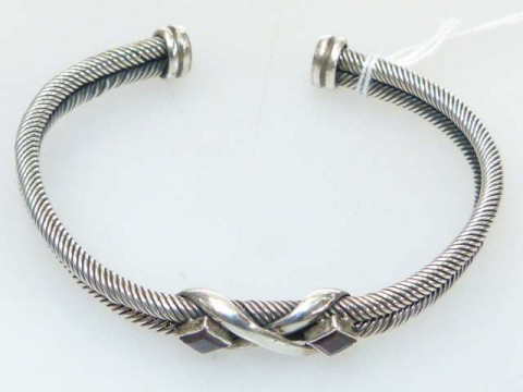 'Jewelled' bangle, stamped 925