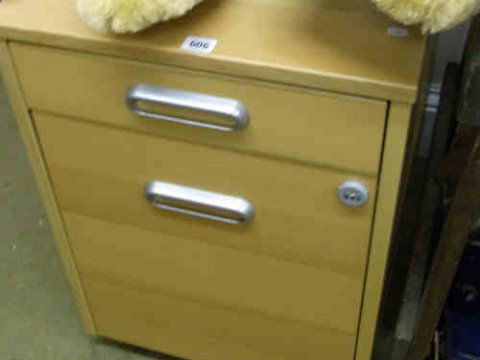 Beech Finish Four Drawer Filing Cabinet