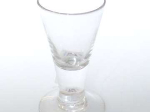 18th Century cordial glass with domed foot and tapering bowl