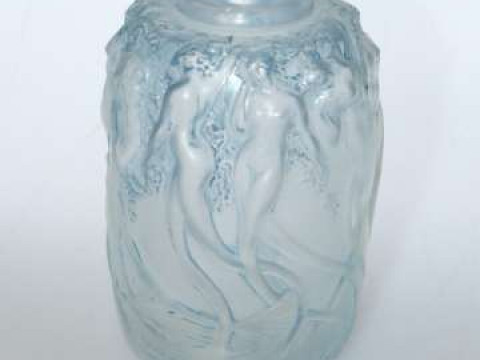 Lalique 'Sirens' pattern opaque glass perfume burner
