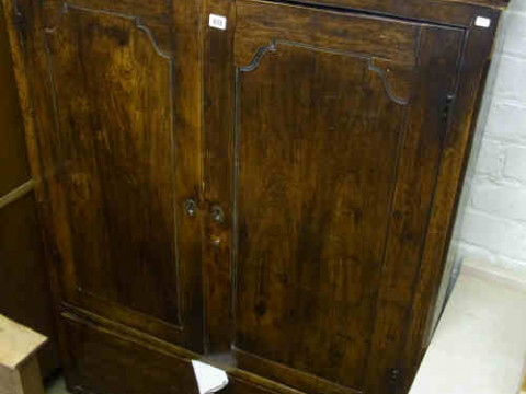 Antique Mahogany Two Door Secretaire Top