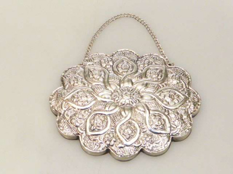 925 silver mounted oval handbag mirror