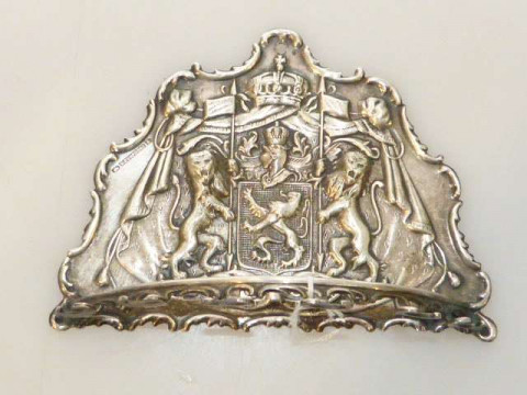 White metal embossed spoon rack