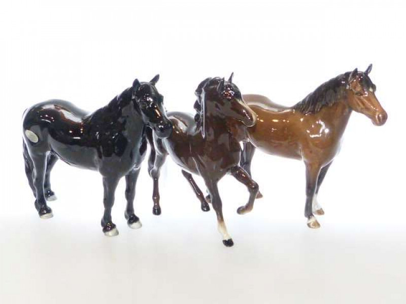 Beswick Fell pony; New Forest pony, first version, and, Prancing Arab (3)