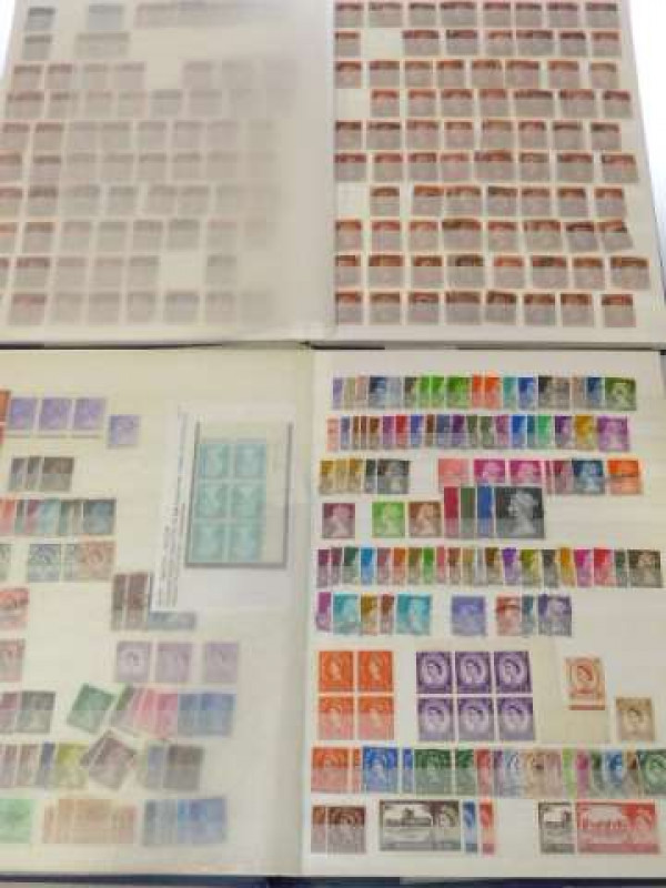 Two stamp albums, mint and used Victorian and later and later Penny Reds, etc