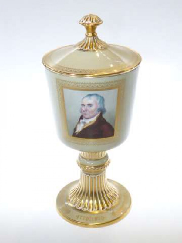 Spode cup and cover, to commemorate 200 years of the factory, no. 122 of a limited edition of 200