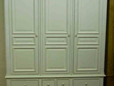 Barker and Stonehouse White Painted Triple Door Combination Wardrobe