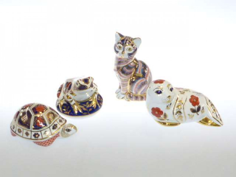 Four Royal Crown Derby paperweights