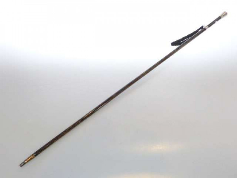 Victorian silver topped swagger stick, London 1883, 84cm