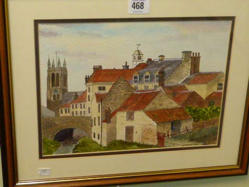 Eric Sunderland, Townscape, signed lower right, watercolour, framed, 21.5cm by 29cm