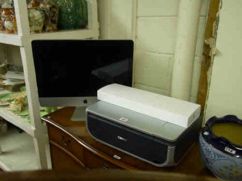 Canon Pixma MP510 Printer, Apple Monitor and Keyboard