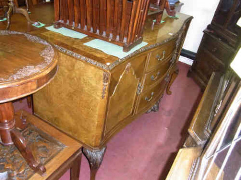 Walnut Serpentine Front Cabriole Leg Sideboard