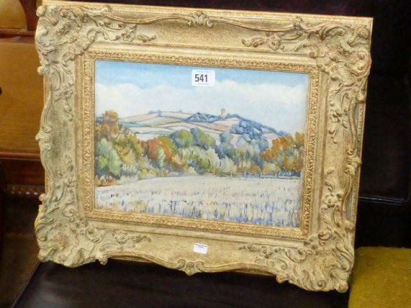 *** Leslie, Landscape, oil on canvas board, framed