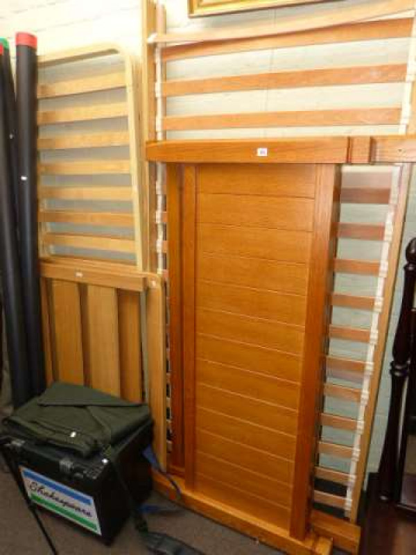 Double and single oak bedsteads