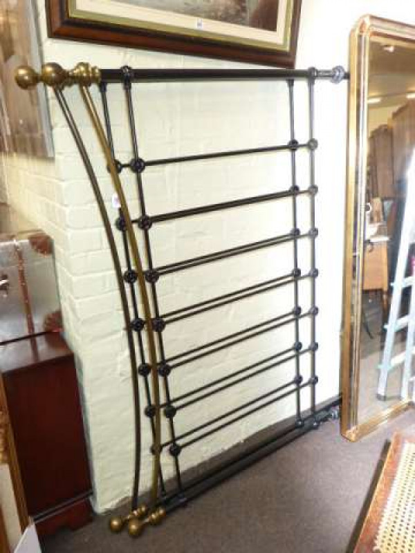 Victorian style brass and painted king size bed surround