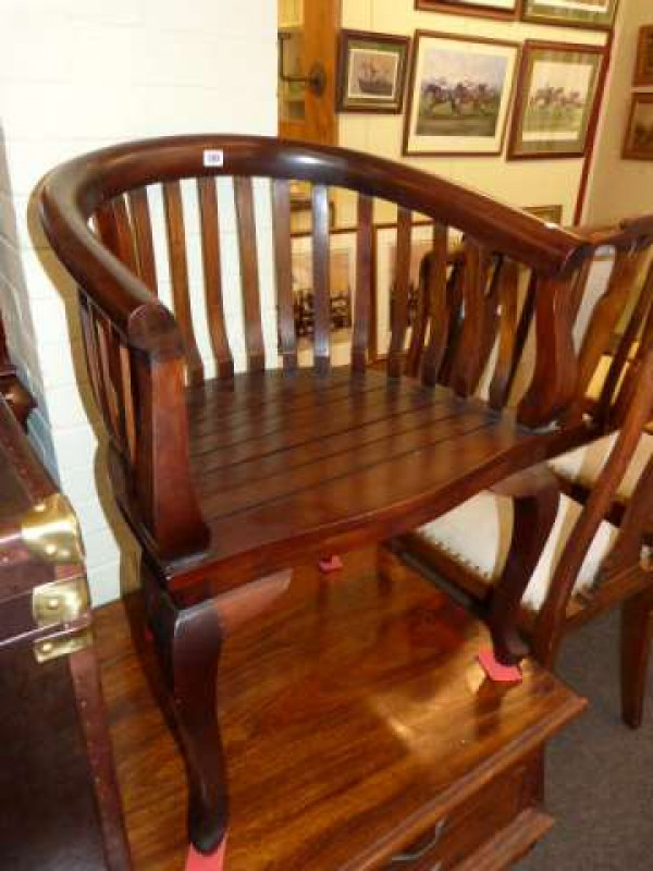 Hardwood occasional elbow chair