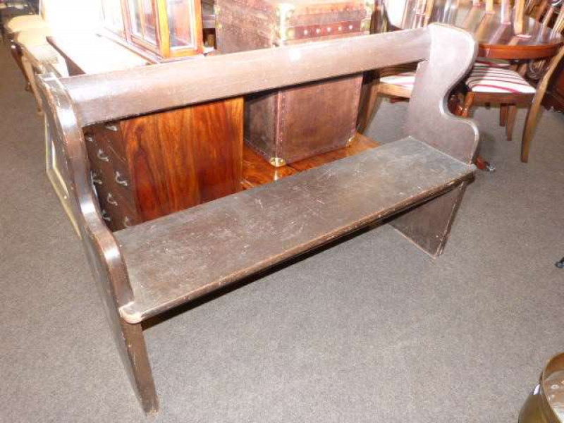Stained open backed bench