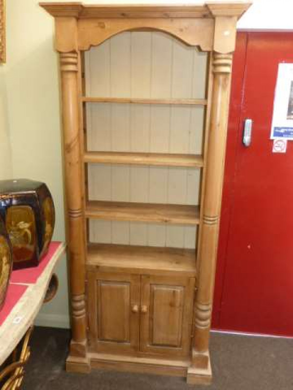 Pine open cabinet bookcase