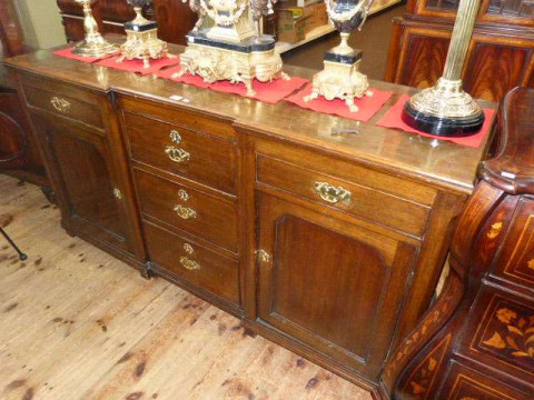 19th Century oak inverted breakfront dresser base