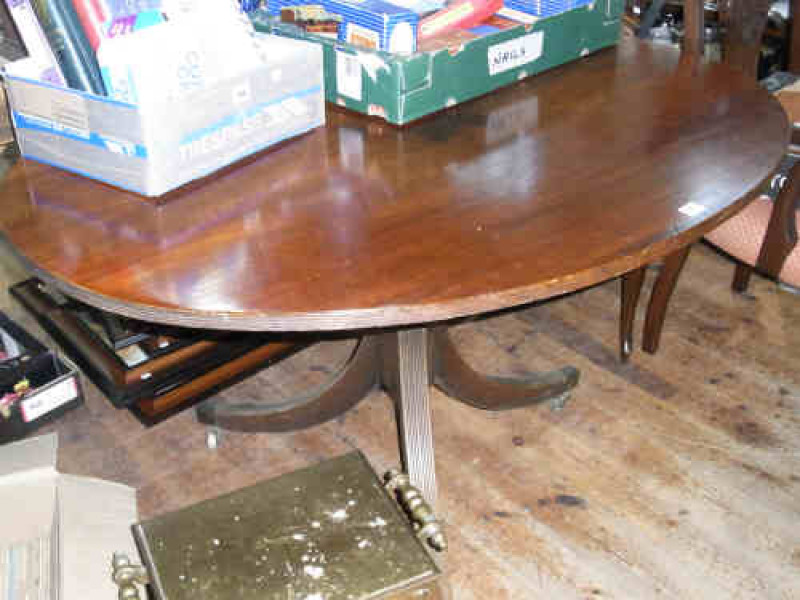 Regency Style Oval Mahogany Snap Top Breakfast Table