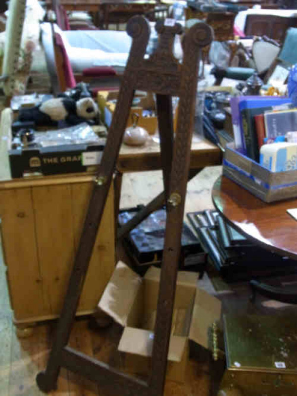 Carved Oak Easel