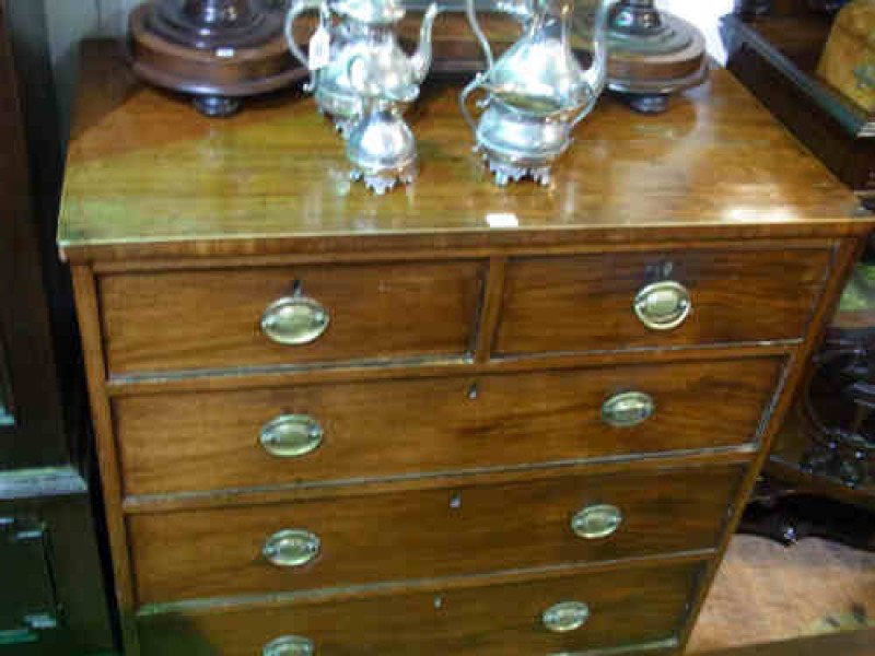 XIXth Century Mahogany Chest of two short above three long drawers