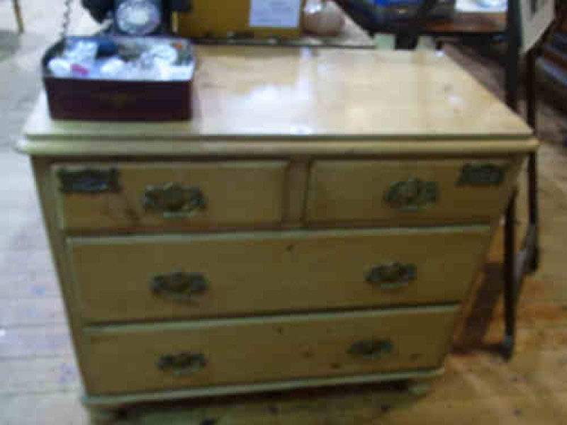 Victorian Waxed Pine Chest of two short above two long drawers