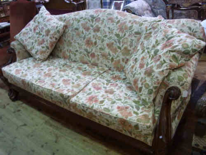 Victorian Mahogany Framed Arched Back Settee