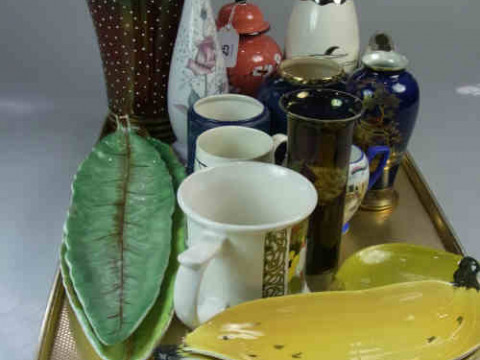 A Tray of Carlton Ware including Vases, Dishes and Mugs