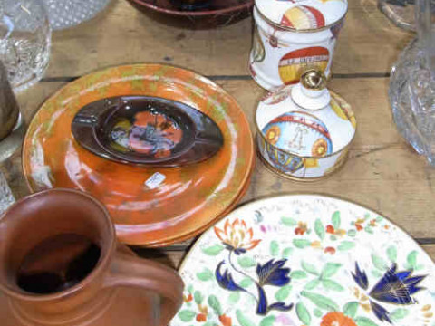 Moorcroft Bowl, Vase, Dish, Wedgwood Brown Glazed Jug etc