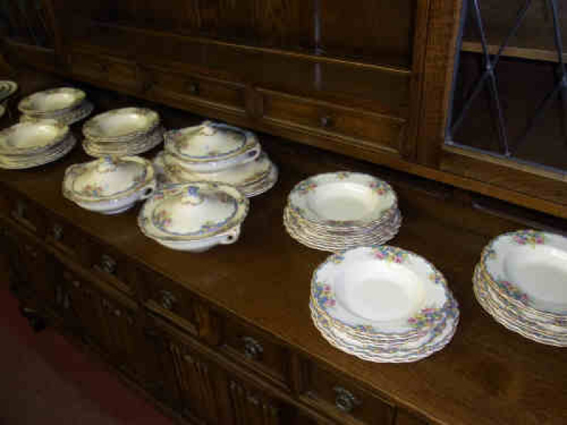 Crown Ducal Floral Decorated Dinnerware including Tureens, Meat Plates, Bowls etc