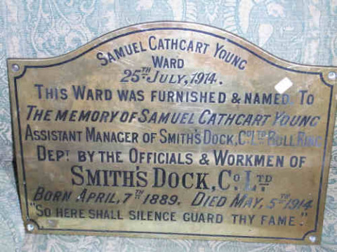 Brass Smith's Dock Co. Ltd Arch Top Memorial Sign