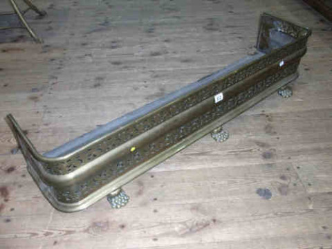 XIXth Century Brass Pierced Fender on Paw Feet