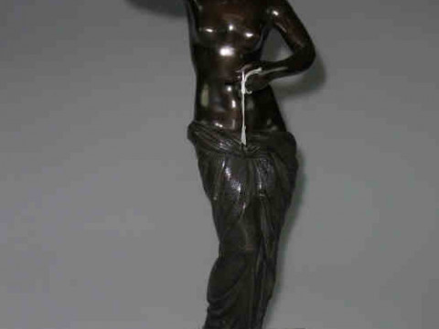 A Bronze Figure of a Semi Clad Classical Lady, 49cm High