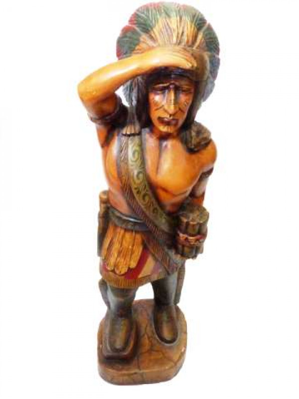AN AMERICAN CIGAR ADVERTISING FIGURE Modelled and painted as Chief Heckawi. 95cm