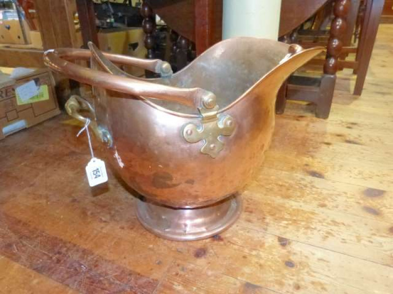 Copper swing handle coal helmet with poker