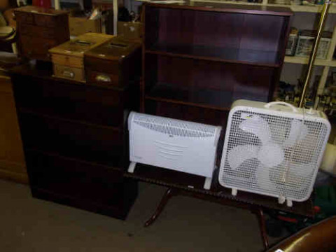 Pair Mahogany Open Bookcases and Rectangular Mahogany Coffee Table (3)