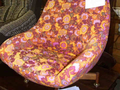 1960's Swivel Easy Chair on teak base