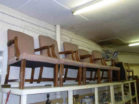Set of Seven Mahogany Elbow Chairs