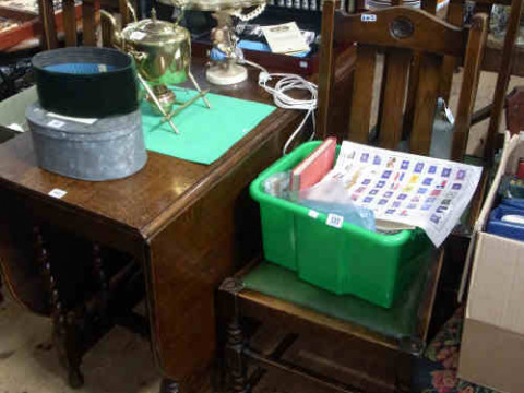 Oak Barley Twist Gateleg Dining Table and Four Chairs