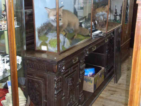 Large Victorian Carved Oak Mirror Back Sideboard
