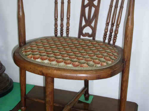 Pierced Splat Back Occasional Elbow Chair