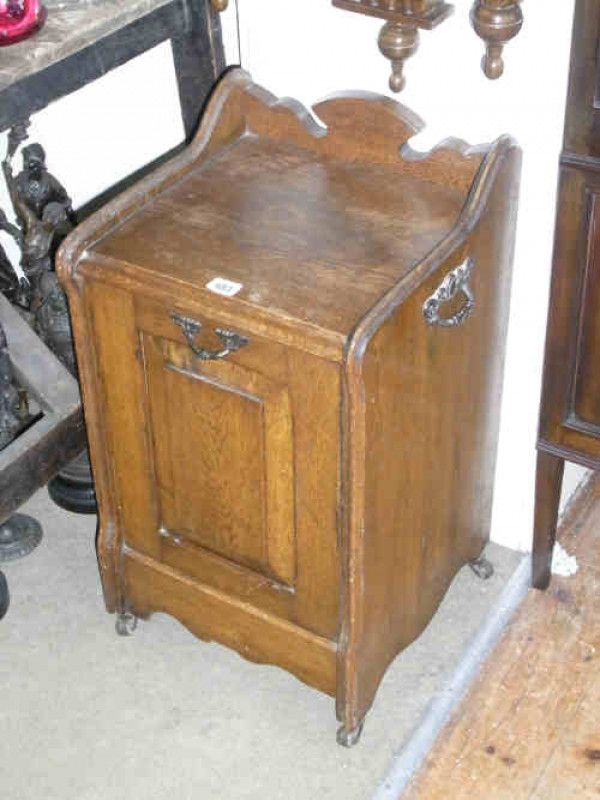 Oak Fall Front Coal Cabinet