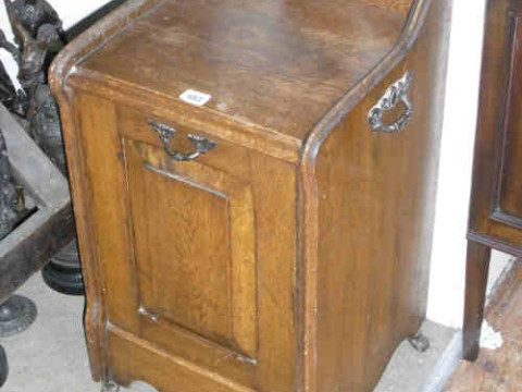 Oak Fall Front Coal Cabinet