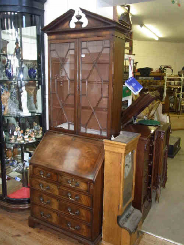 Rackstraw Georgian Style Mahogany Bureau-Bookcase
