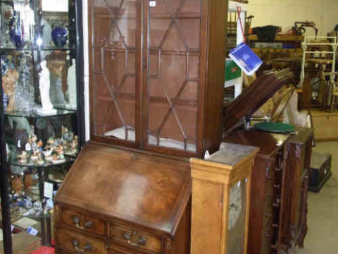 Rackstraw Georgian Style Mahogany Bureau-Bookcase