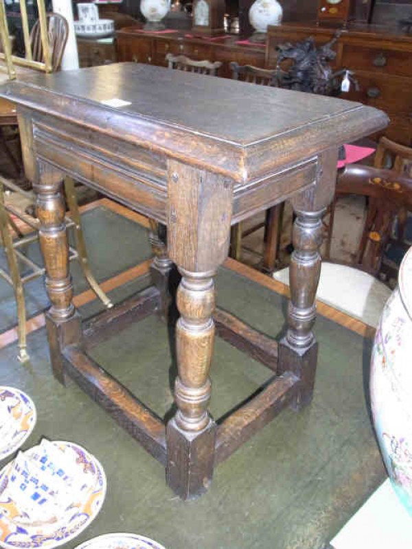 Jointed Oak Turned Leg Stool