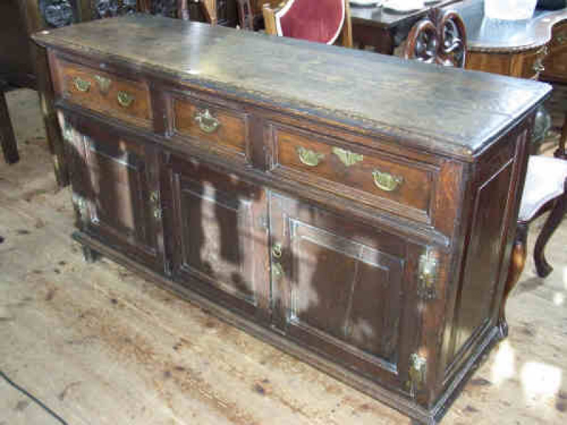 Antique Oak Fielded Panel Two Door Dresser