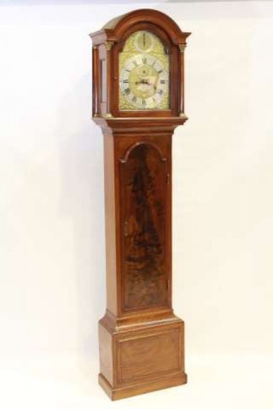 A GEORGE III MAHOGANY EIGHT-DAY LONGCASE CLOCK, the 11